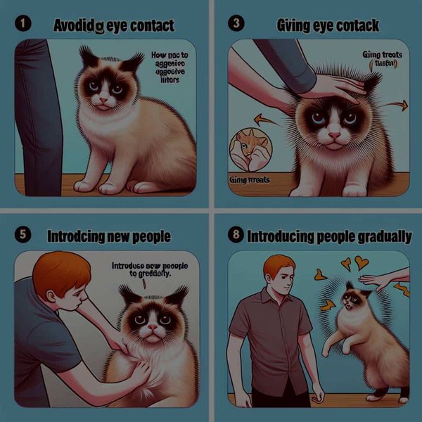 Comment gérer un chat qui exprime un comportement agressif envers les visiteurs ?